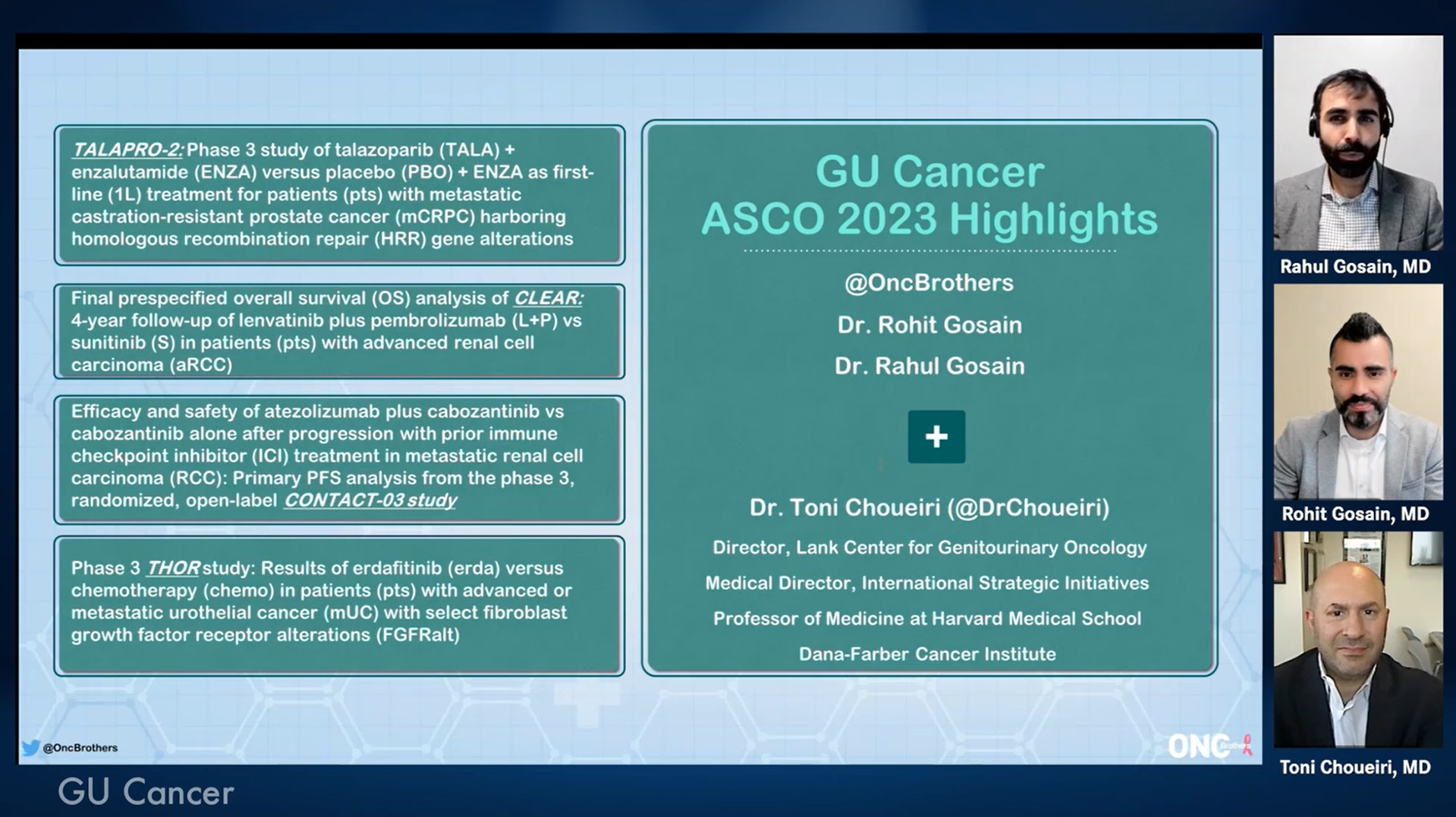 Experts on genitourinary cancers