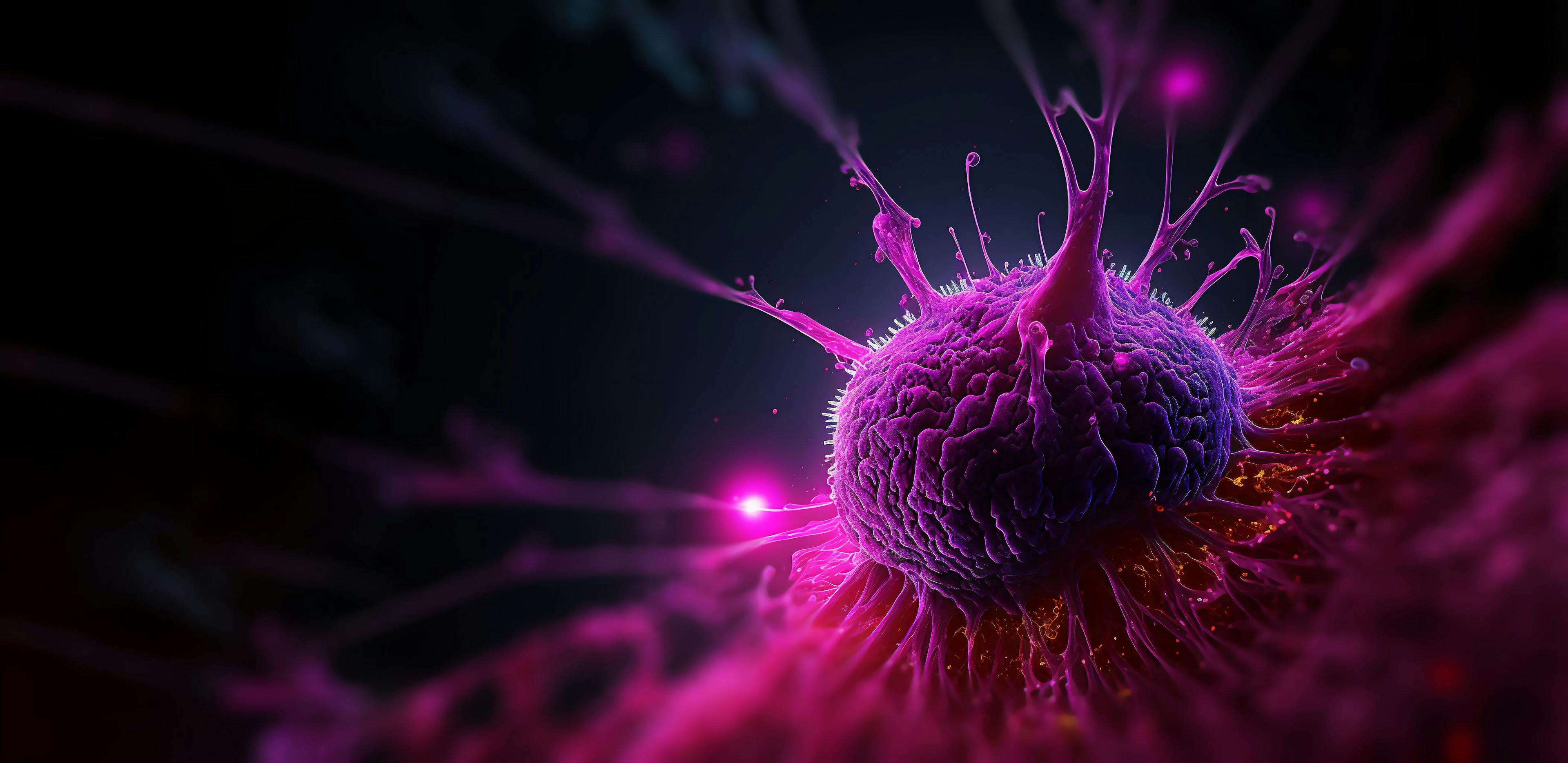 Tumor microenvironment concept with cancer cells, T-Cells, nanoparticles, cancer associated fibroblast layer of tumor microenvironment normal cells, molecules, and blood vessels 3d rendering: © catalin - stock.adobe.com