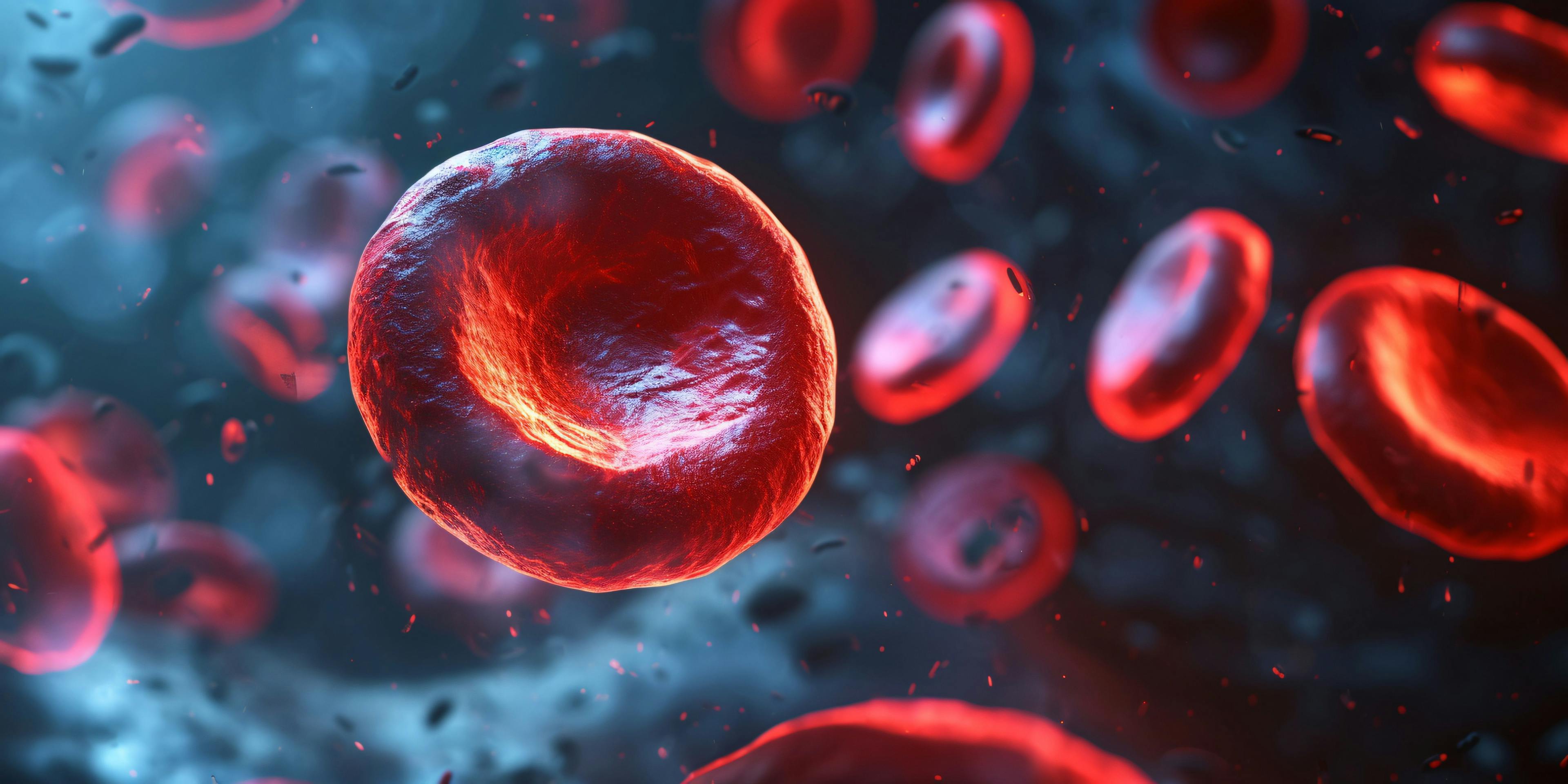 A close-up of a red cell with a red blood cell in the background Generative AI: © Bipul Kumar - stock.adobe.com