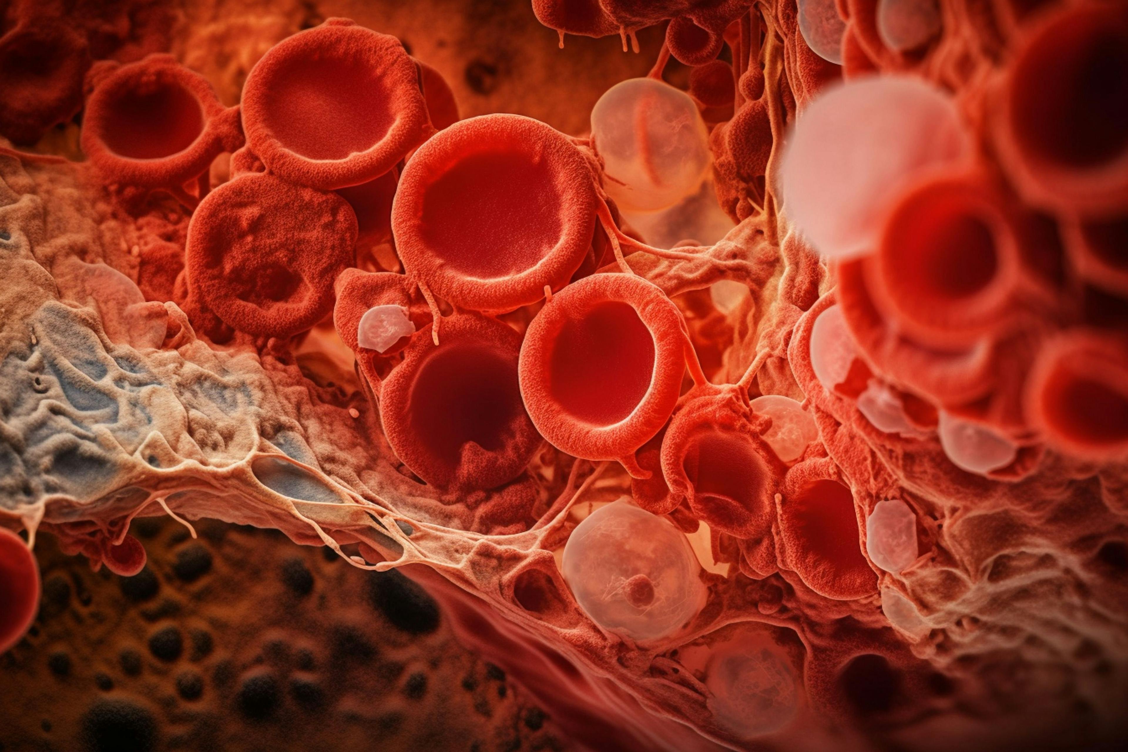 Blood cells in a bone marrow biopsy, AI Generative | Image Credit: Катерина Євтехова - www.stock.adobe.com