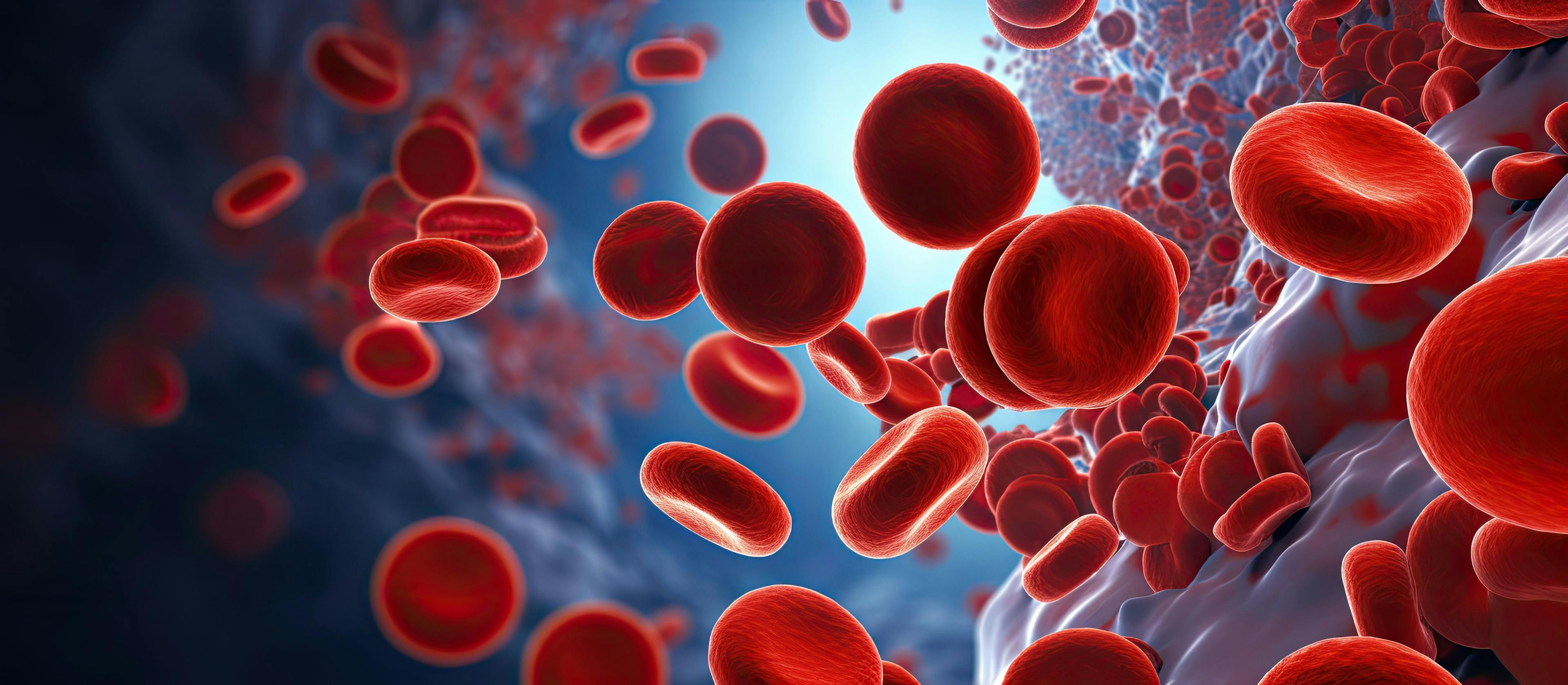 Microscopic images of red blood cells activated platelets and white blood cells are showcased in the photographs as a result of leukemia: © AkuAku - stock.adobe.com