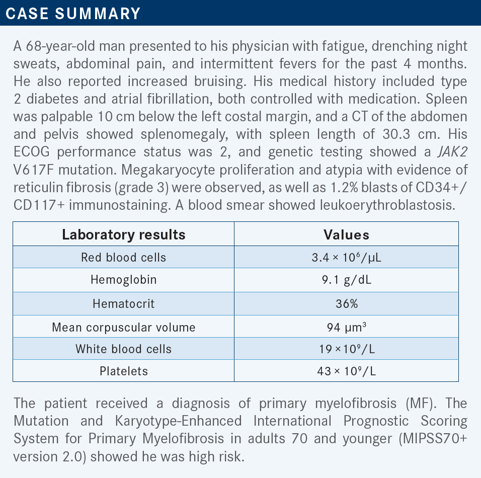 case box-myelofibrosis
