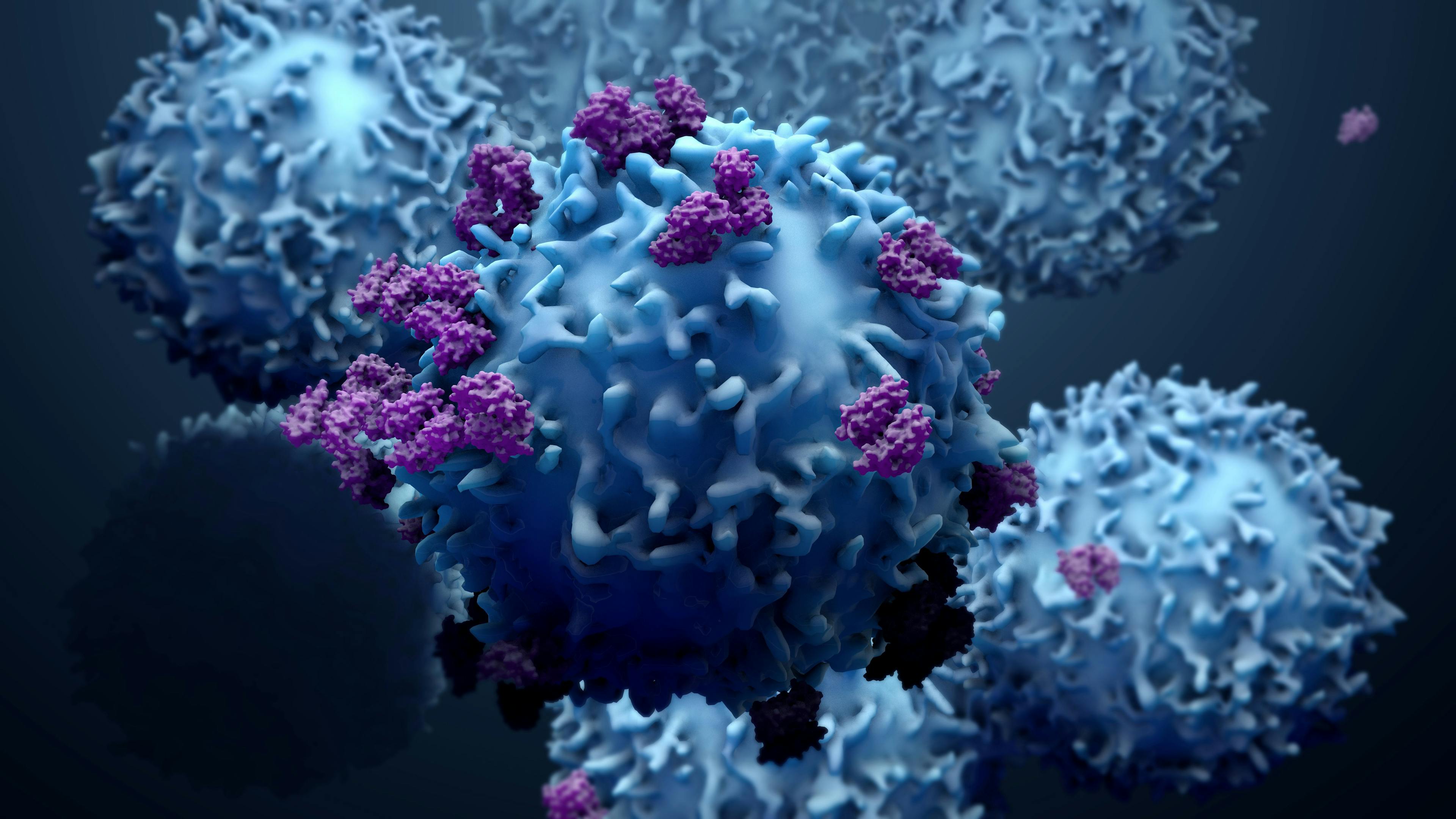 d illustration proteins with lymphocytes , t cells or cancer cells | Image Credit: © Design Cell - www.stock.adobe.com